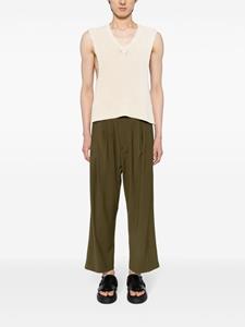 Hed Mayner pleated cropped trousers - Groen