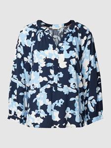 TOM TAILOR Blusenshirt feminine print blouse, blue cut floral design
