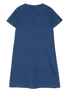 ASPESI Linnen jurk met ronde hals - Blauw