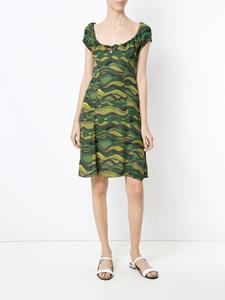 Amir Slama jurk met golvenprint - Groen