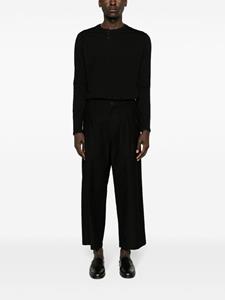 Yohji Yamamoto M-Front 1 Tuck cropped broek - Zwart