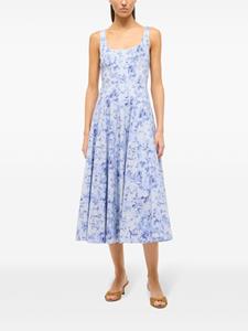 STAUD Wells jurk met bloemenprint - Blauw