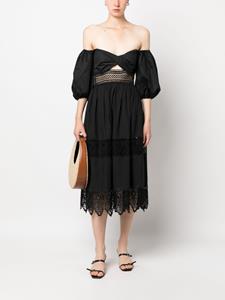 NISSA Off-shoulder jurk - Zwart