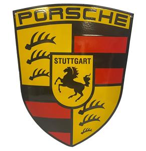 Fiftiesstore Porsche Logo Emaille Bord 45 x 37 cm