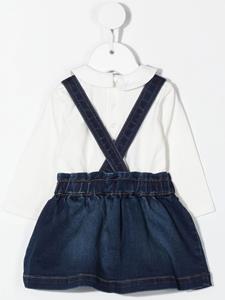 Moschino Kids Tuinbroek jurk met teddybeerprint - Wit