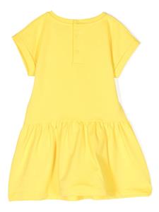 Moschino Kids teddy-motif stretch-cotton dress - Geel