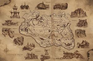 ABYstyle Poster Skyrim Illustrated Map 91,5x61cm