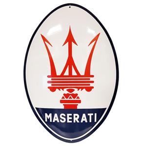Fiftiesstore Maserati Logo Emaille Bord - 100 x 50 cm