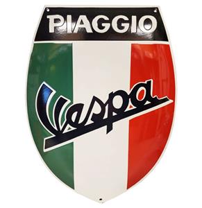 Fiftiesstore Piaggio Vespa Logo Emaille Bord - 56 x 75cm