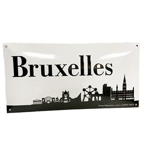 Fiftiesstore Brussel Emaille Bord - 50 x 25cm
