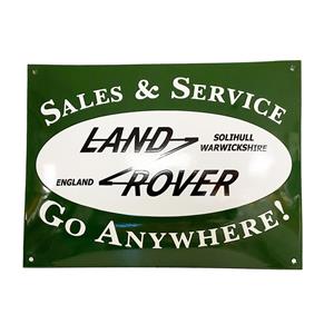 Fiftiesstore Land Rover Sales & Service Emaille Bord - 40 x 30cm