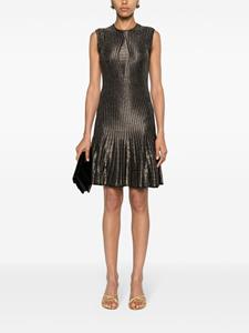 Alexander McQueen metallic-threading flared dress - Zwart