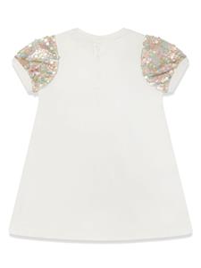 Aigner Kids sequin-embellished cotton dress - Wit