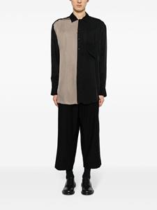 Yohji Yamamoto cropped cotton trousers - Zwart