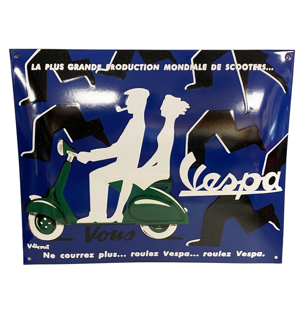 Fiftiesstore Vespa Reclame Emaille Bord - 50 x 40cm