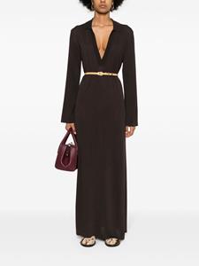 P.A.R.O.S.H. side-slit long-sleeve dress - Bruin