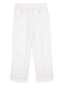 PT Torino Emma striped cropped trousers - Beige