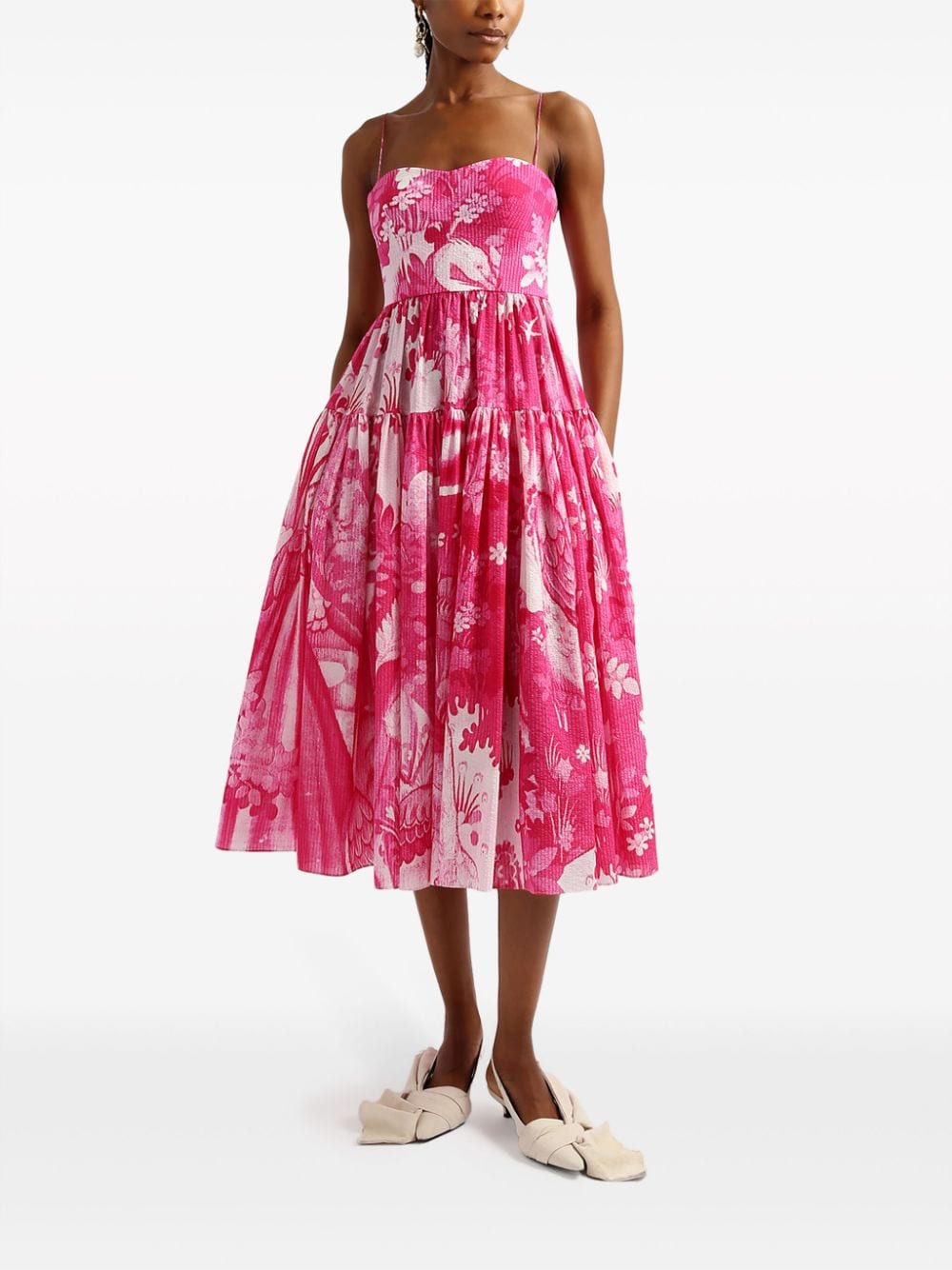 Erdem Katoenen jurk met bloemenprint - Roze