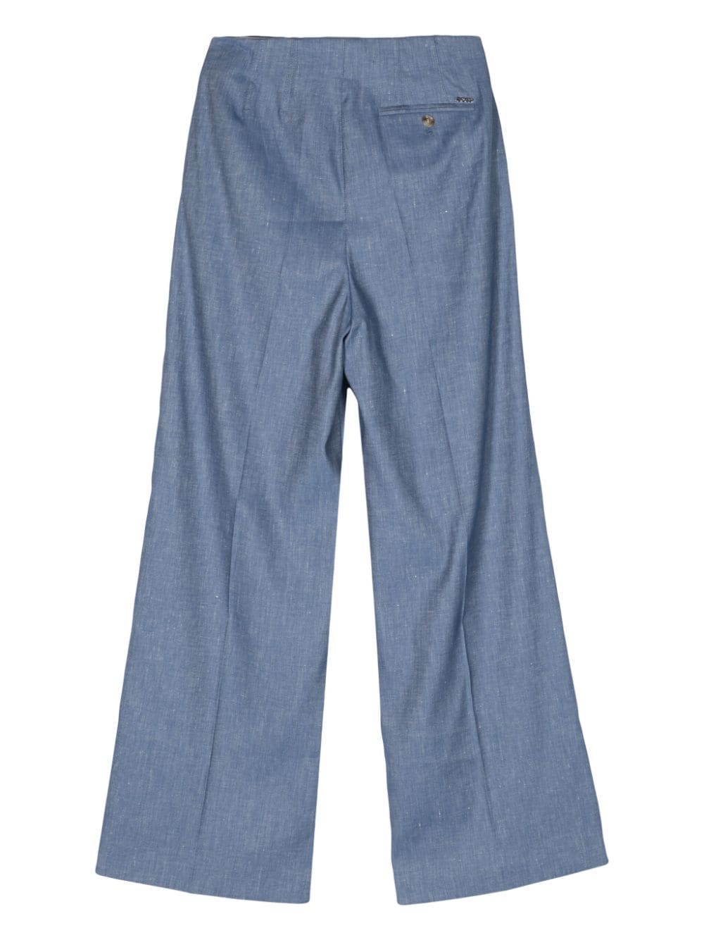 BOSS High waist broek met wijde pijpen - Blauw