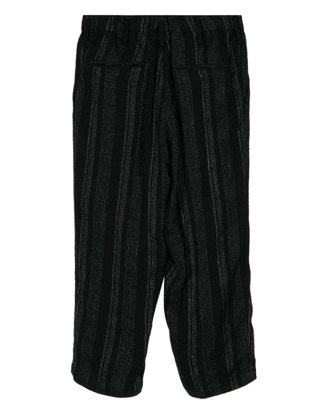 Yohji Yamamoto striped cropped trousers - Blauw