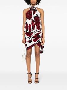 Balmain Jurk met rozenprint - Wit