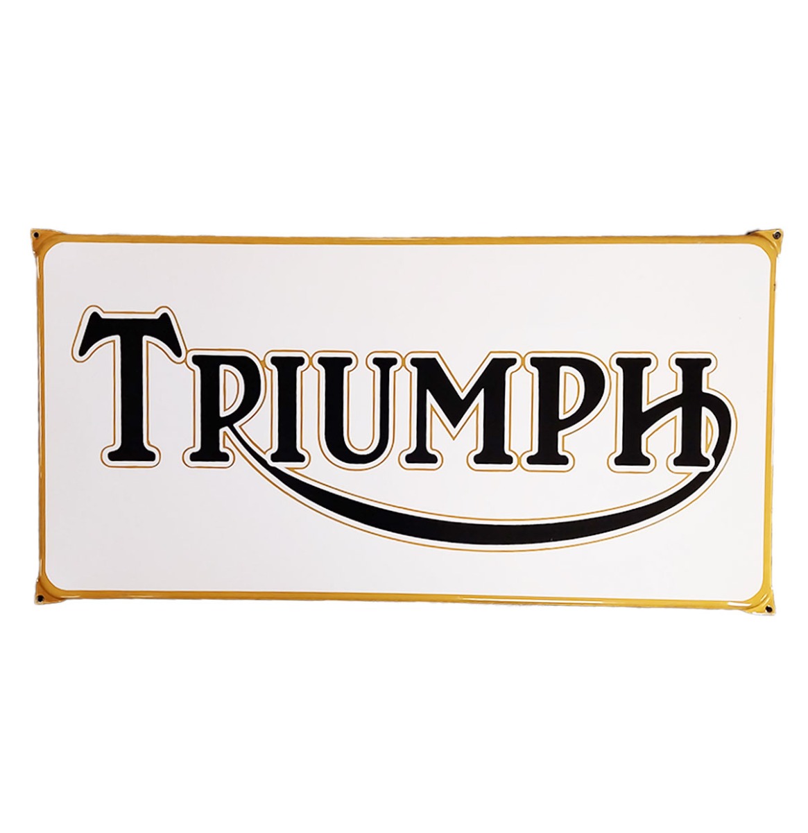 Fiftiesstore Triumph Logo Wit Emaille Bord - 60 x 30cm