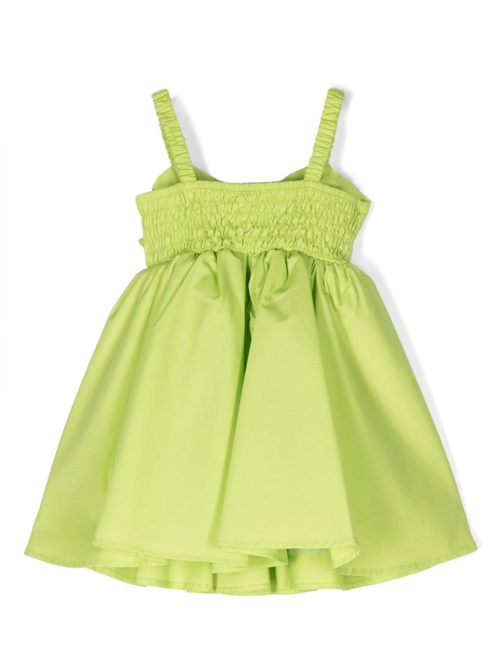 Miss Grant Kids bow-detail poplin dress - Groen