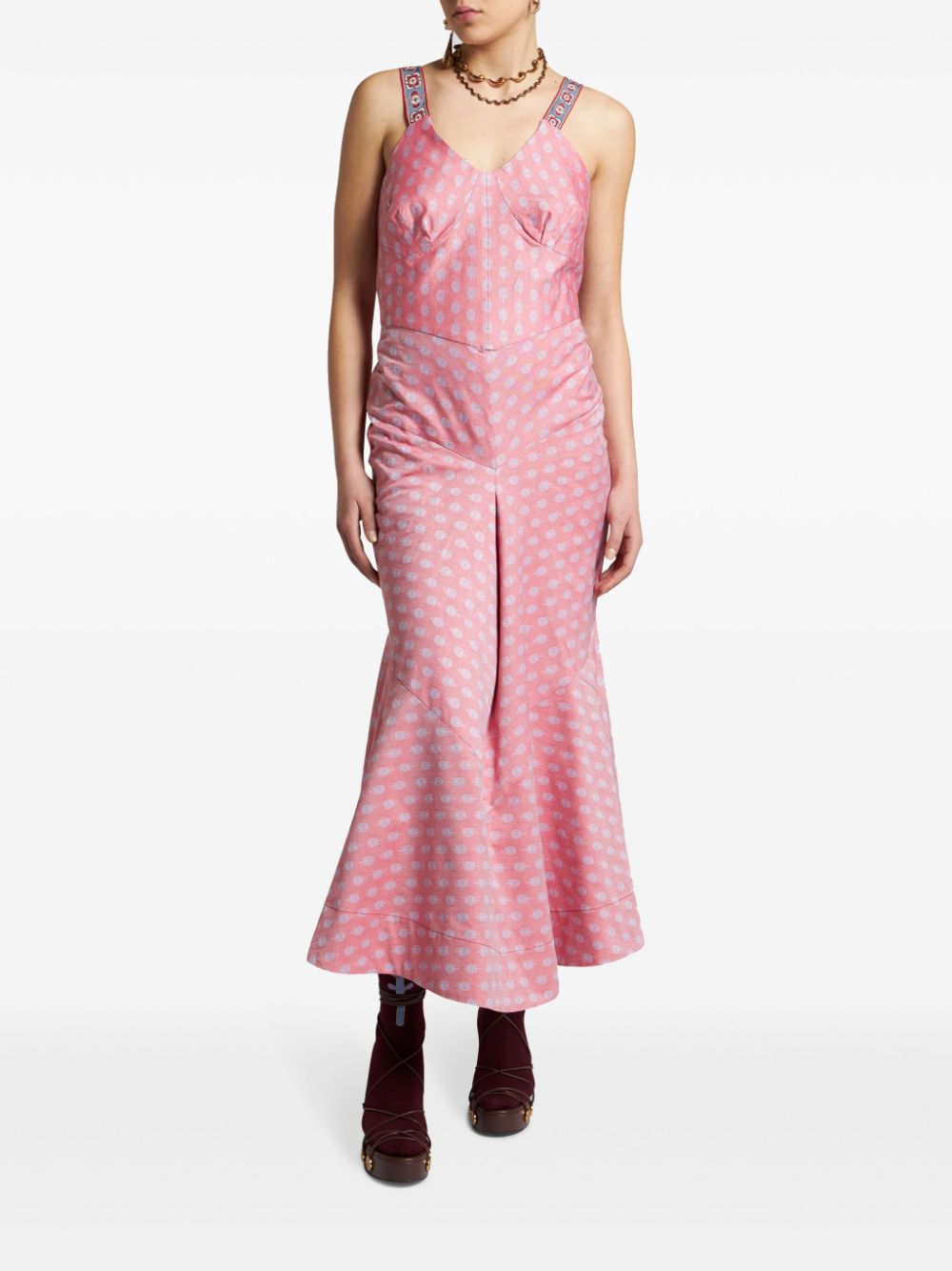 ETRO Flower Tye-jacquard dress - Roze