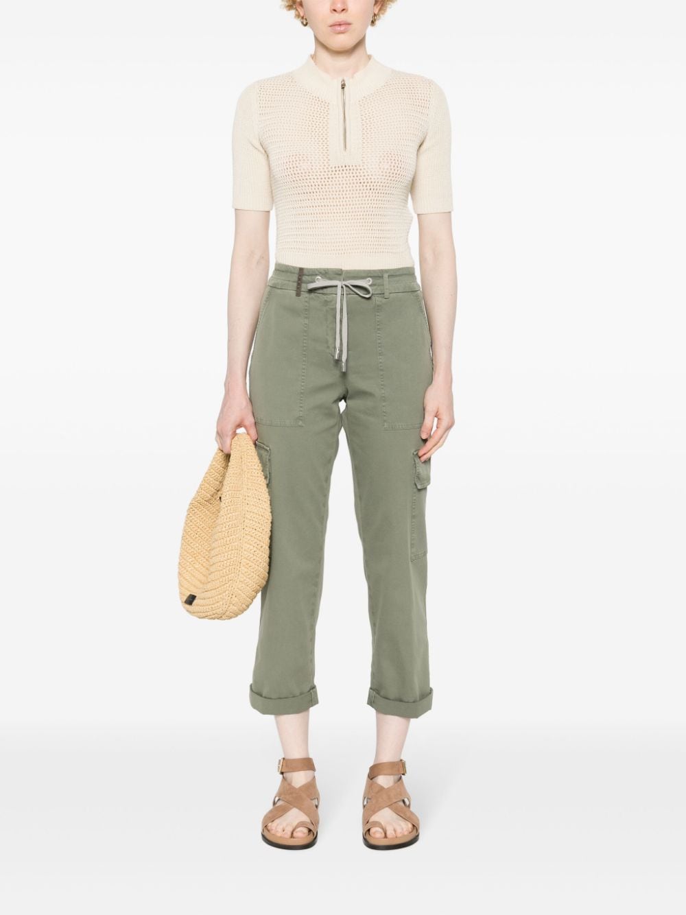 Peserico tapered cropped trousers - Groen