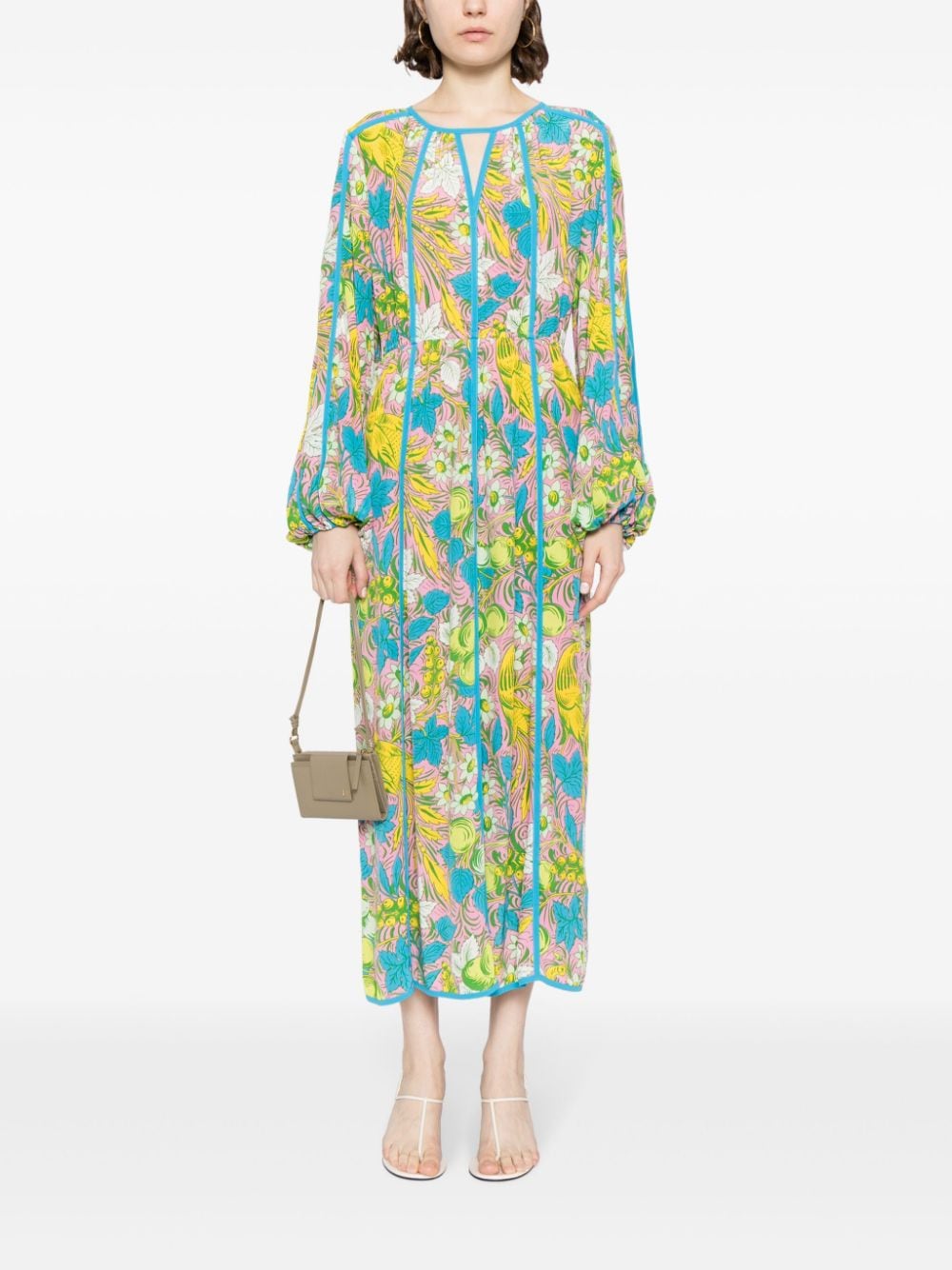 DVF Diane von Furstenberg Scott floral-print dress - Blauw