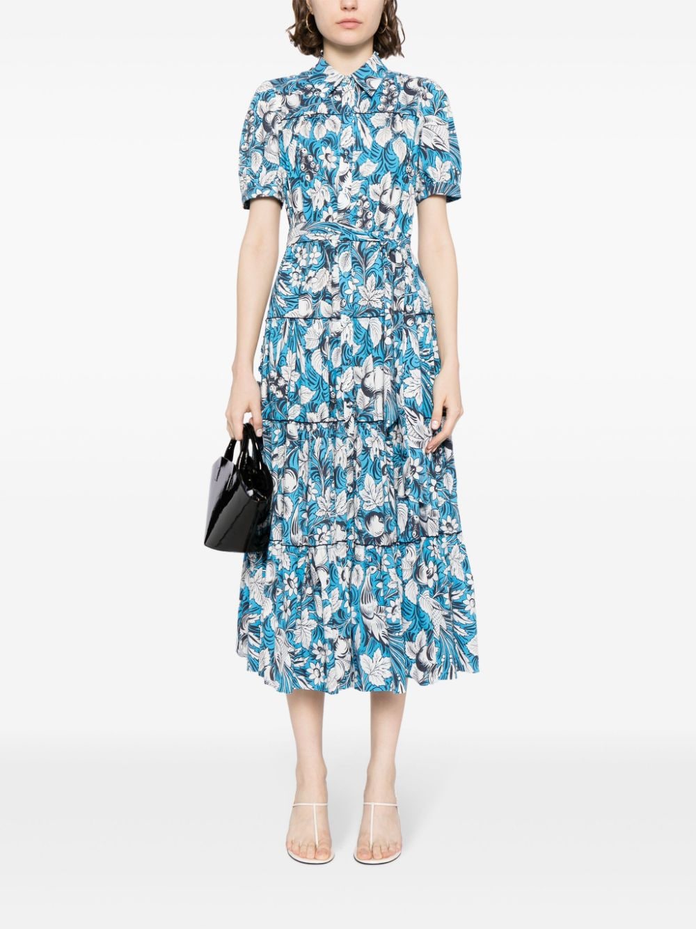 DVF Diane von Furstenberg Queena floral-print dress - Blauw