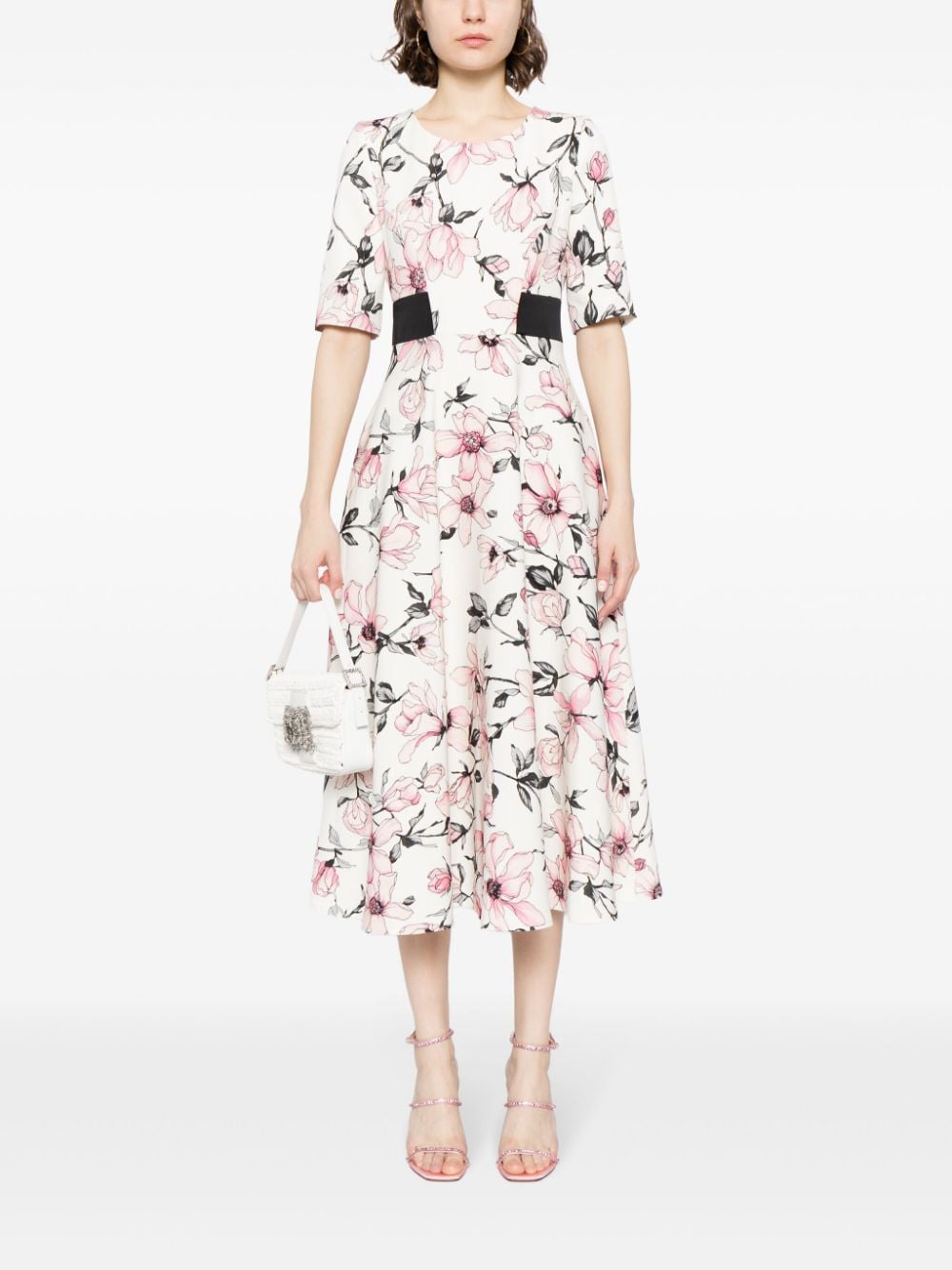 JANE Seraphine floral-print dress - Wit