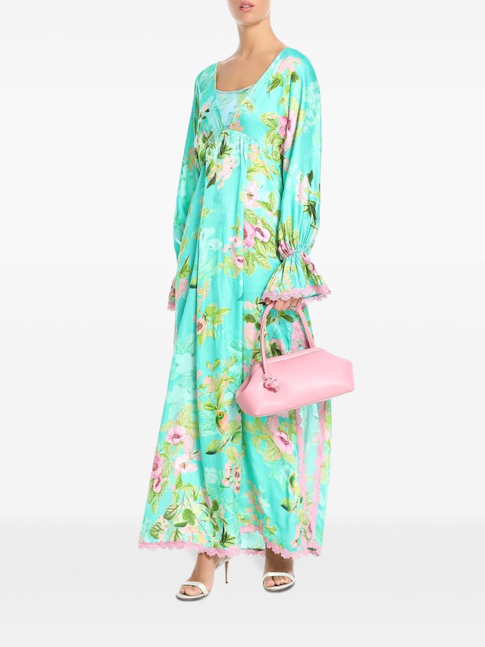 Hemant And Nandita Azra floral-print dress - Groen