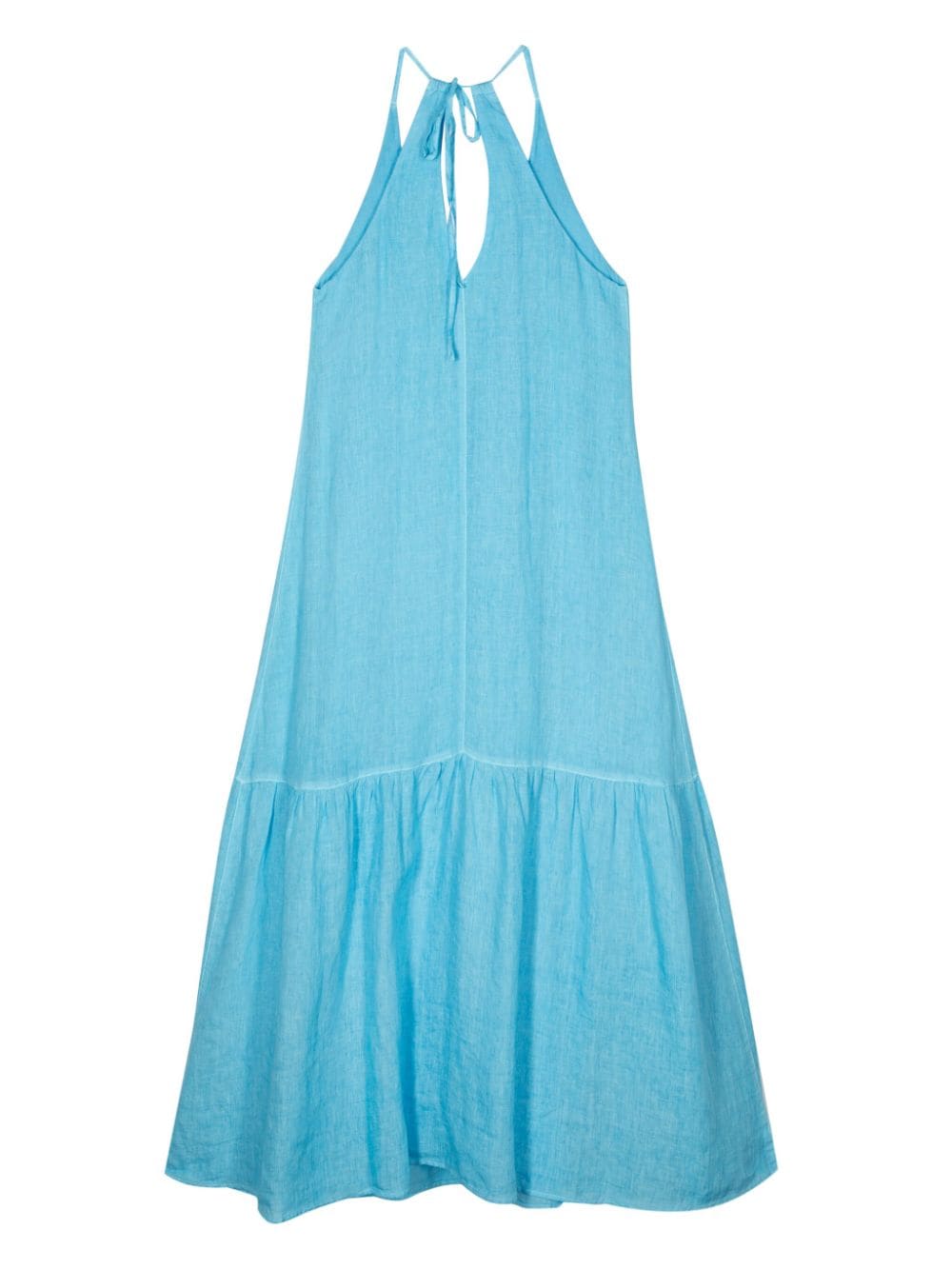120% Lino sleeveless linen dress - Blauw