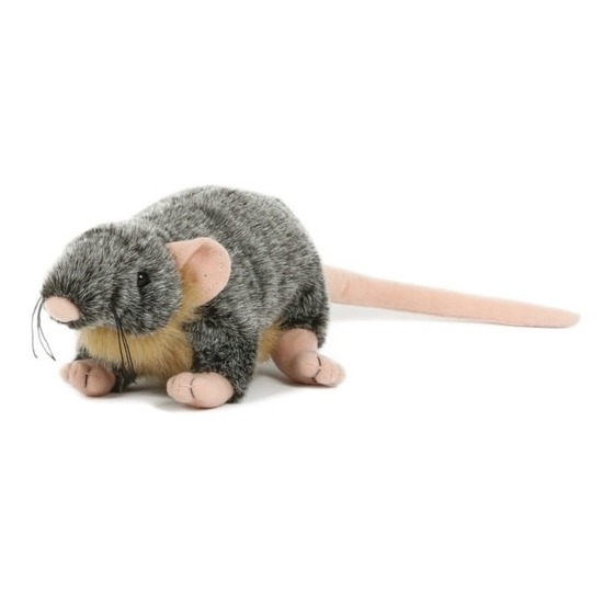 Semo Pluche knuffel rat - 18 cm - grijs - speelgoed -