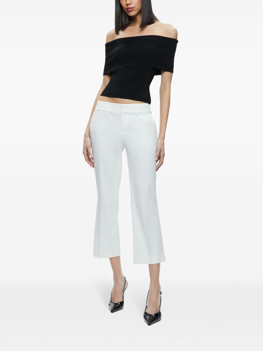 Alice + olivia Janis cropped trousers - Wit