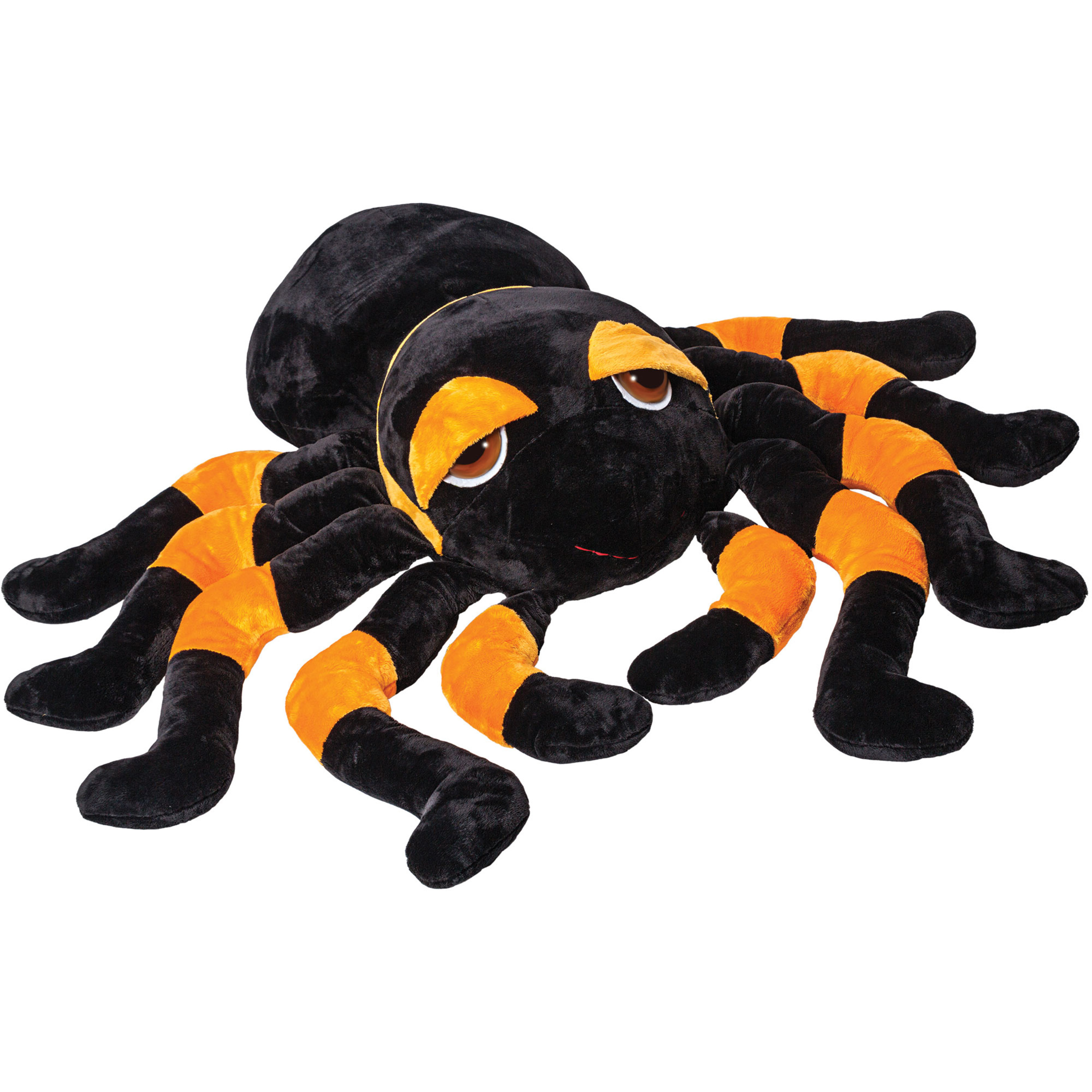 Suki Gifts Pluche knuffel spin - tarantula - zwart/oranje - 82 cm - XXL-size -