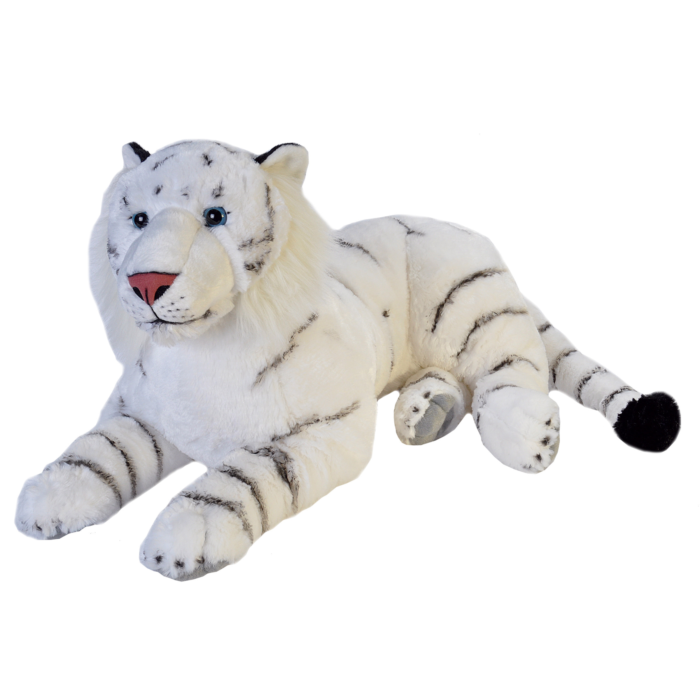 Wild Republic Pluche dieren knuffels grote witte tijger van 76 cm -
