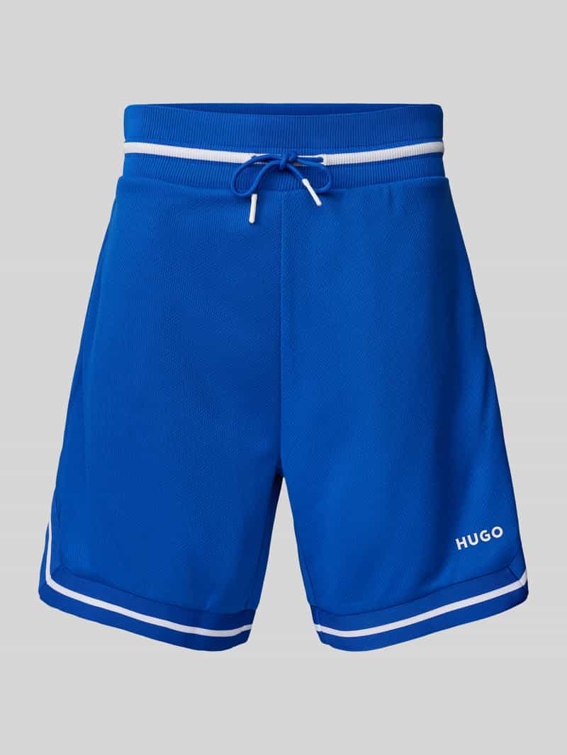 Hugo Blue Regular fit sweatshorts met labelprint, model 'Nocrates'