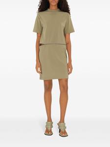Burberry logo-embroidered cotton dress - Beige