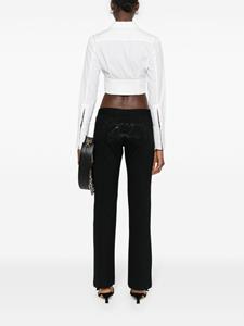 Versace Jeans Couture Cropped top met logo van kristallen - Zwart