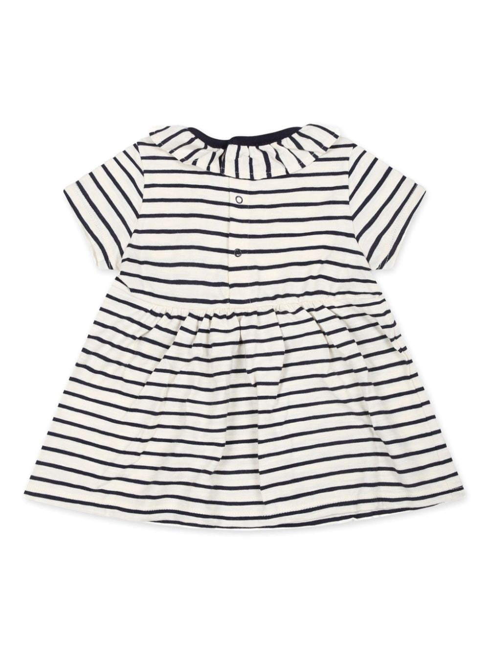Petit Bateau horizontal stripe cotton dress - Wit