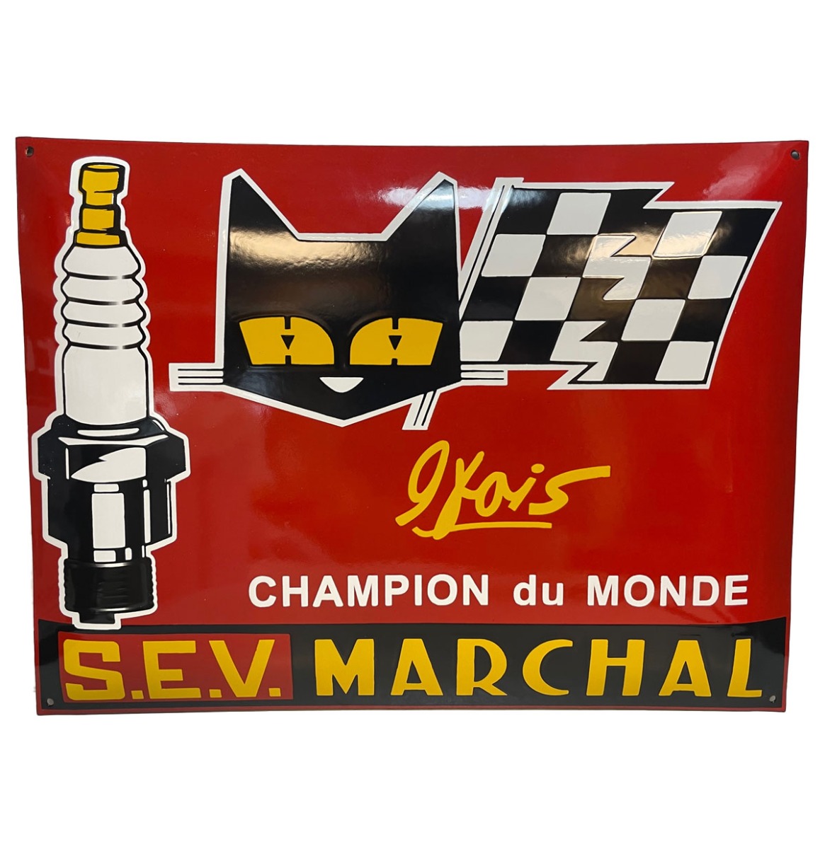 Fiftiesstore Champion Du Monde Sparkplug Emaille Bord 60 x 45 cm