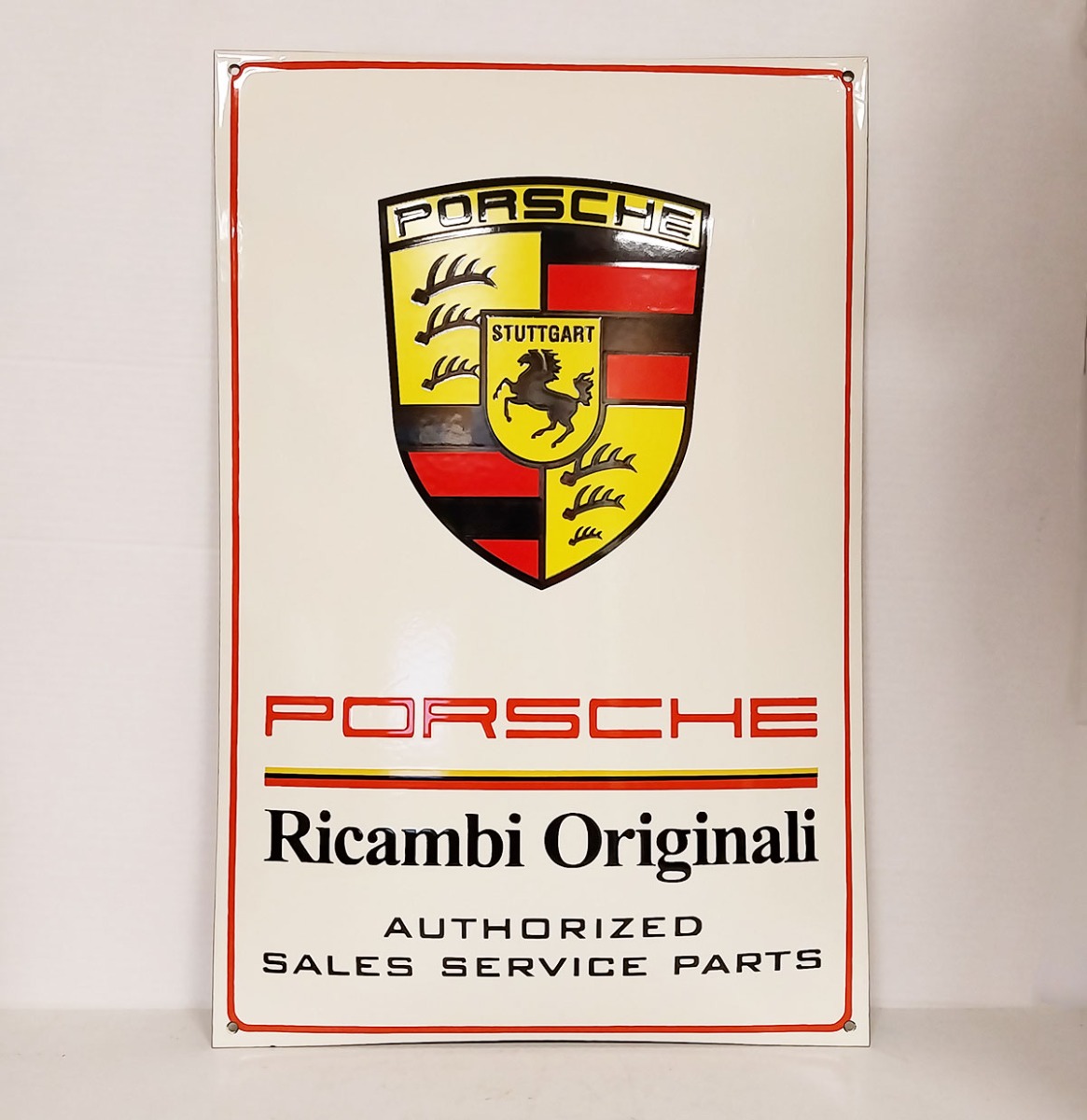 Fiftiesstore Porsche Ricambi Originali Emaille Bord - 60 x 39cm