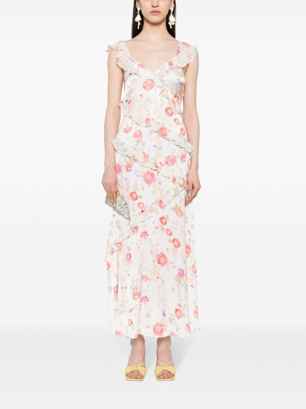 Rixo Gail floral-print dress - Wit