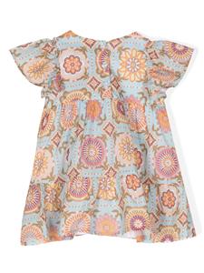 Aigner Kids graphic-print cotton dress - Blauw