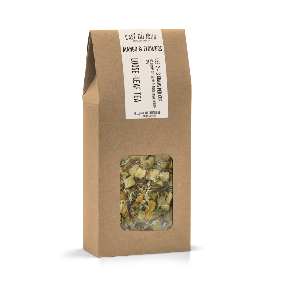 Café du Jour Mango & Flowers - Vruchtenthee 100 gram -  losse thee