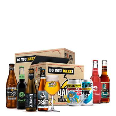 Dare to Drink Different Alcoholarm bier&Craft frisdrank pakket met glas