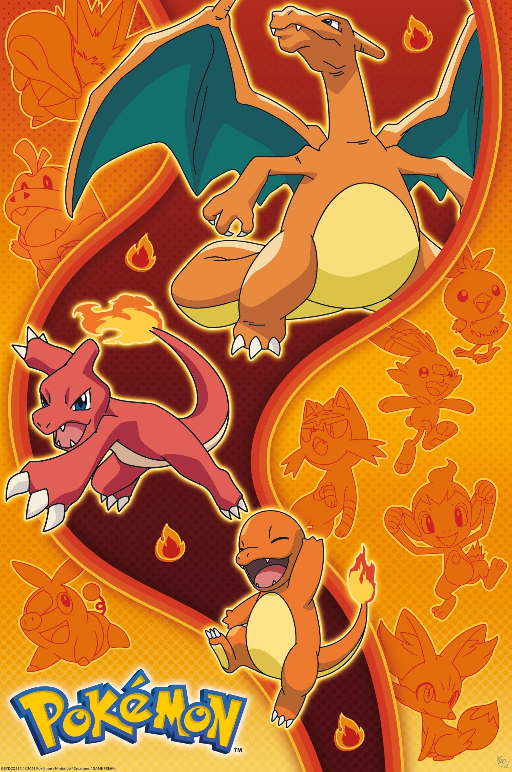 ABYstyle - POKEMON Poster Fire Type (91.5x61cm) - Plakat