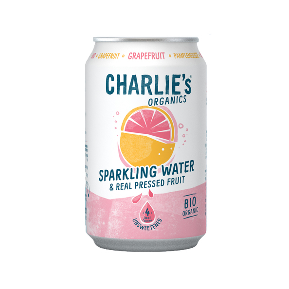Charlie's Organics | Sparkling Water Grapefruit Bio | 12 x 33 cl